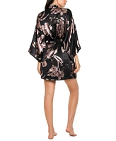 Midnight Bakery Women's Floral Hammered Satin Robe