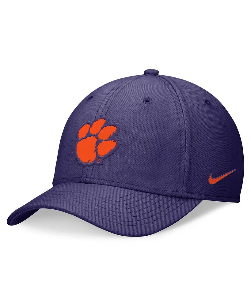 Nike Men's and Women's Purple Clemson Tigers 2024 Sideline Swoosh Flex Hat