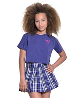 With Jules Big Girls Cotton Cropped Graphic T-Shirt