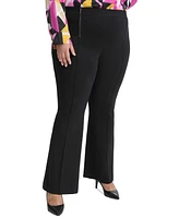 Karl Lagerfeld Paris Plus High Rise Zip Front Ponte Pants, Created for Macy's