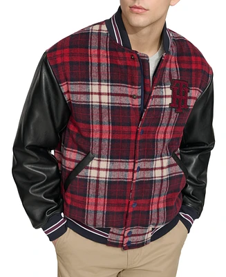Tommy Hilfiger Men's Wool Mix Logo Varsity Jacket