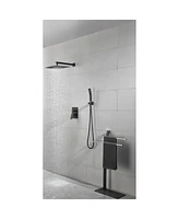 Streamdale Furniture 12" Rain Shower Head Systems Wall Mounted Shower With 12 In. X 20 In. Shower Niche