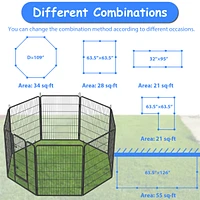 Streamdale Furniture Heavy Duty Outdoor Dog Pen for Large Dogs - 8 Panel Metal Kennel