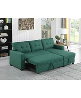 Streamdale Furniture Upholstered Pull Out Sectional Sofa With Chaise