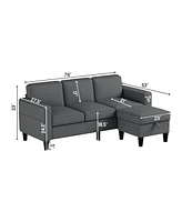 Streamdale Furniture Versatile Dark Grey Sofa for Small Spaces