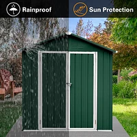 Outdoor Storage Sheds 4FTx6FT Apex Roof Green+White
