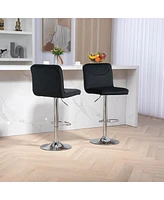 Streamdale Furniture Bar Stools With Back And Footrest Counter Height Dining Chairs Set of 2