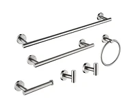 Streamdale Furniture 6 Piece Stainless Steel Bathroom Towel Rack Set Wall Mount