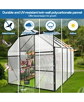 Streamdale Furniture Durable 6x8 Ft Polycarbonate Greenhouse with Raised Base