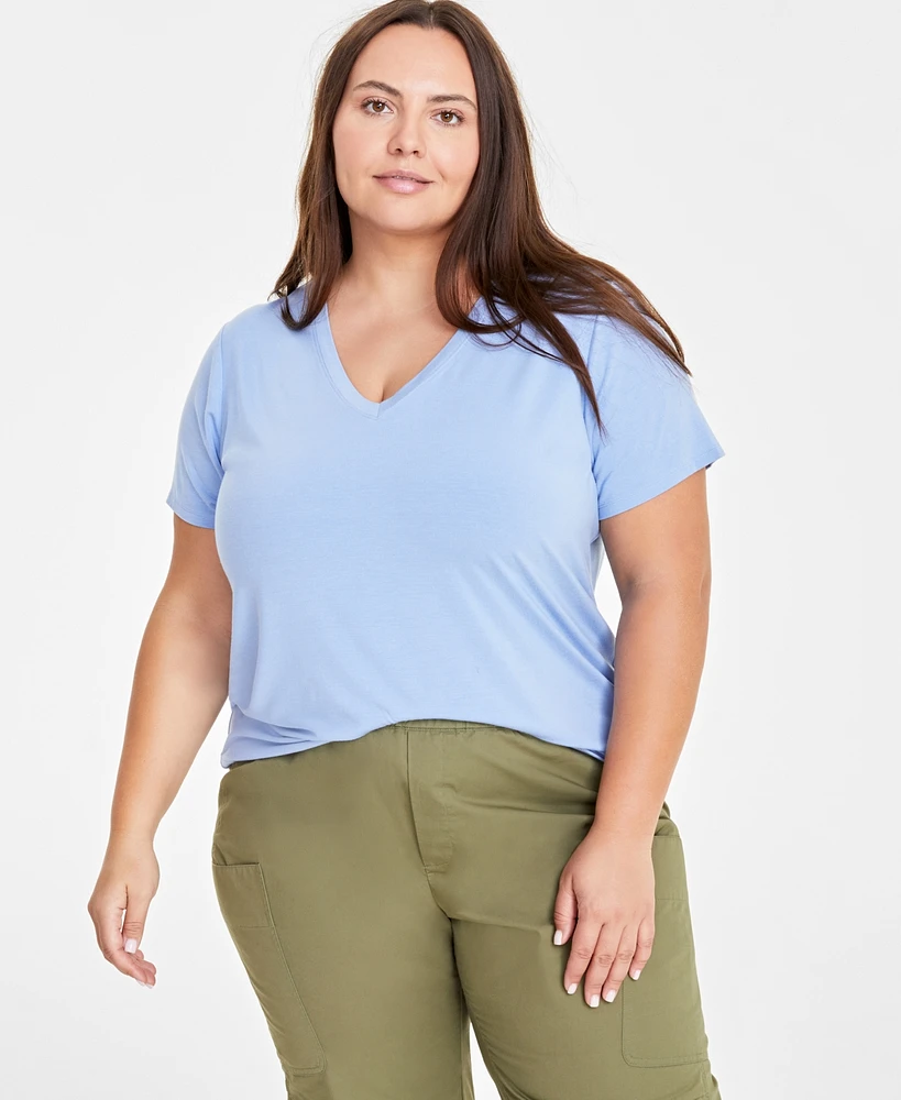 On 34th Trendy Plus Size Modal V-Neck T-Shirt, Created for Macy's