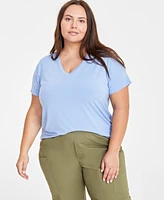 On 34th Trendy Plus Size Modal V-Neck T-Shirt, Created for Macy's