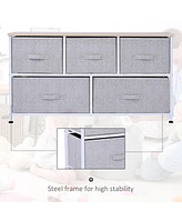 Streamdale Furniture 40" Horizontal Storage Cube Dresser with Fabric Bins