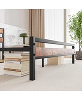 Streamdale Furniture Rustic Wood Headboard Platform Bed Frame