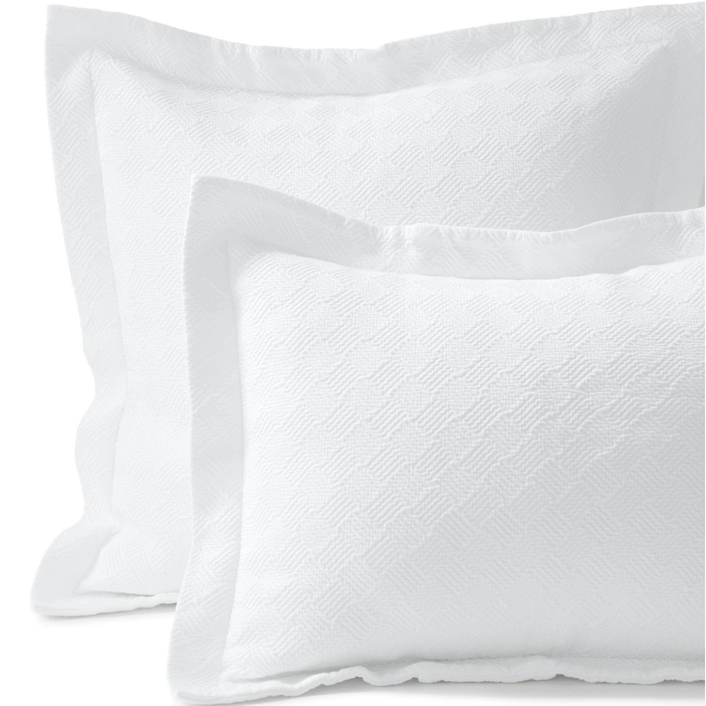 Lands' End Basketweave Cotton Matelasse Pillow Sham