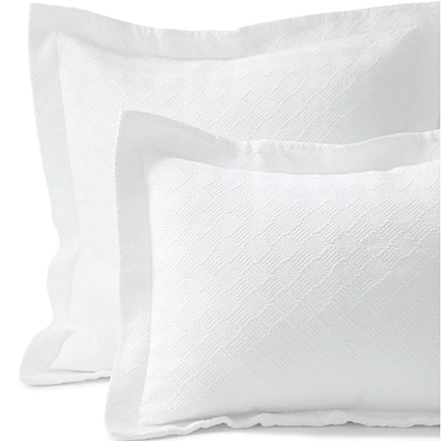 Lands' End Basketweave Cotton Matelasse Pillow Sham