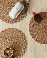 Design Imports Woven Polyester Round Placemat Set of 6