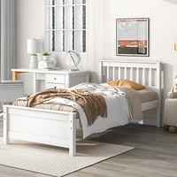 Twin Bed With Headboard And Footboard For Kids, Teens, Adults, With A Nightstand