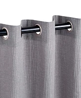 Superior Metallic Cascade Textured Window Curtain Panel Set with Grommet Header