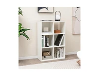 Slickblue 6-Cube Bookshelf 4-Tier Floor Display Shelf-White