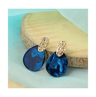 Sohi Women's Marble Drop Earrings