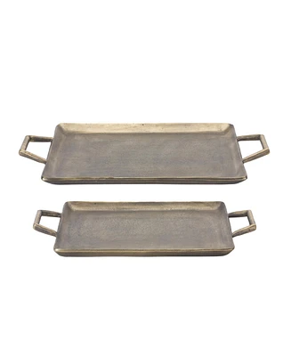 Slickblue Bronze Metal Tray Set - Stylish and Functional Home Decor