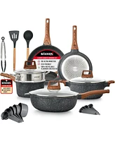 Bakken- Swiss Bakken-Swiss 14-Piece Kitchen Cookware Set – Granite Non-Stick Eco-Friendly for All Stoves & Oven-Safe