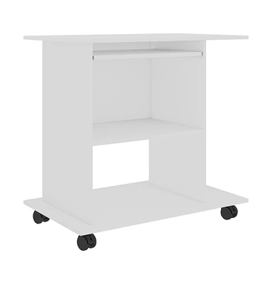 vidaXL Computer Desk White 31.5"x19.7"x29.5" Engineered Wood