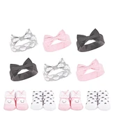 Hudson Baby Baby Girls 10Pc Headband and Socks Set, Cloud, 0-9 Months