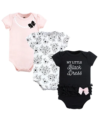 Hudson Baby Baby Girls Cotton Bodysuits, Toile Black Dress