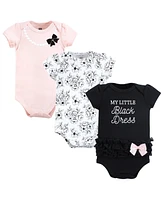 Hudson Baby Baby Girls Cotton Bodysuits, Toile Black Dress