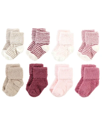 Hudson Baby Girls Cozy Chenille Newborn and Terry Socks