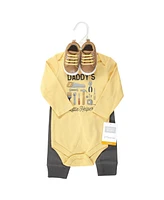 Hudson Baby Boys Cotton Bodysuit, Pant and Shoe Set