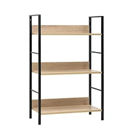 vidaXL 3-Layer Book Shelf Oak 23.6"x10.9"x35.6" Engineered Wood