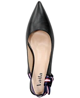 Vaila Shoes Women's Courtney Pointed-Toe Striped-Strap Slingback Pumps Extended Sizes 9-14