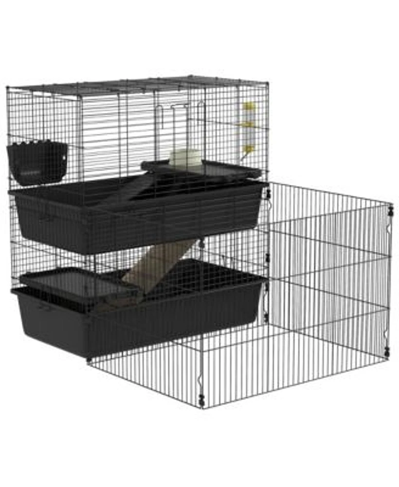 PawHut Small Animal Cage with Playpen for Guinea Pig Hedgehog Bunny