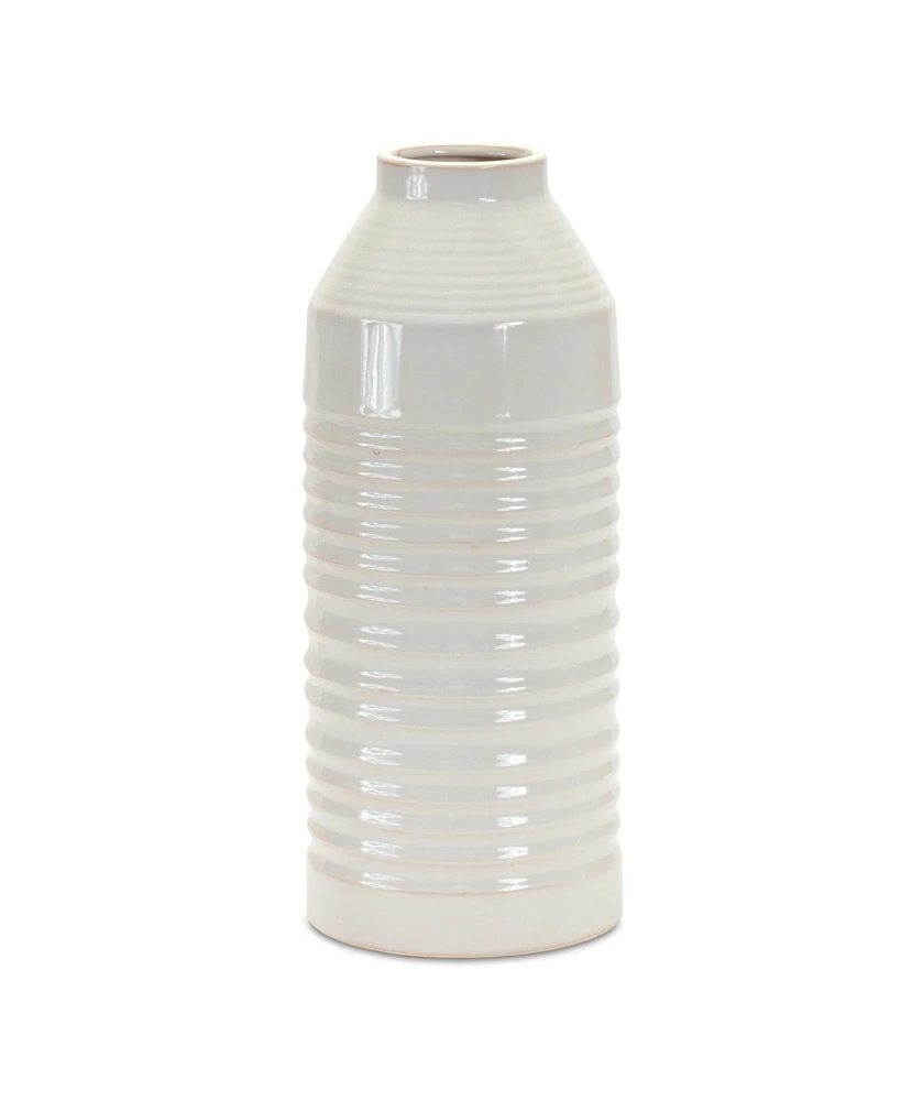 Slickblue Modern Ribbed Terra Cotta Vase