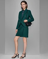 Karl Lagerfeld Paris Women's Tweed Double Breasted Blazer