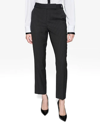 Karl Lagerfeld Paris Women's Pinstriped Slim-Leg Pants