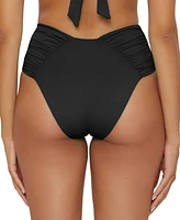 Becca Women's Ruched High-Waist Bikini Bottoms