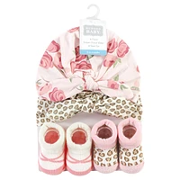 Hudson Baby Infant Girl Turban and Socks Set