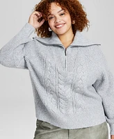 And Now This Trendy Plus Zip-Collar Sweater, Created for Macy's