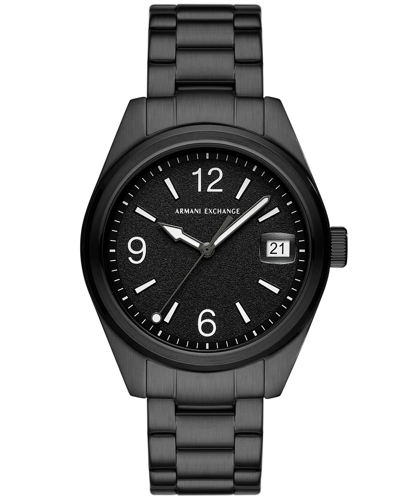 A|X Armani Exchange Men's Quartz Three-Hand Black Stainless Steel 42MM