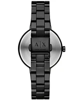 A|X Armani Exchange Women's Quartz Two-Hand Black Stainless Steel 36MM