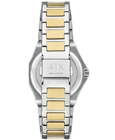 A|X Armani Exchange Unisex Quartz Three-Hand Two-Tone Stainless Steel 34MM - Two