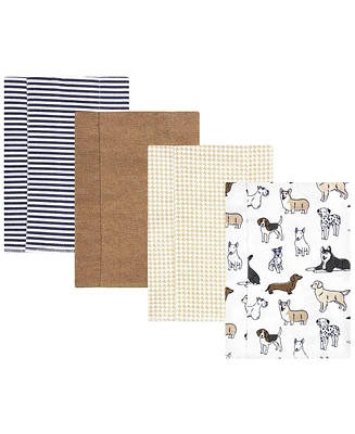 Hudson Baby Infant Boy Cotton Flannel Burp Cloths, Handsome Dogs, One Size