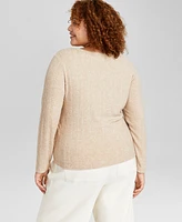 And Now This Trendy Plus Scoop-Neck Rib-Knit Top, Created for Macy's