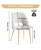 Simplie Fun Luxurious Hollow-Out Dining Chair with Golden Legs