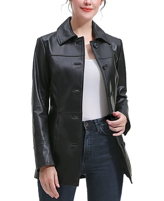 Bgsd Petite Sofia Leather Car Coat