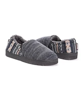 Muk Luks Men's Christopher Slippers, Dark Sapphire/Pewter, Large