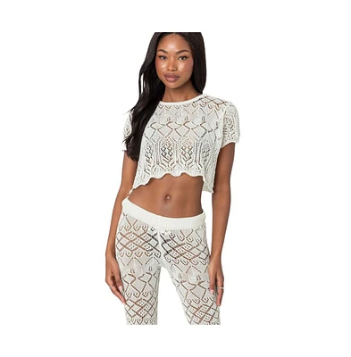 Edikted Women's Fable crochet Crop top